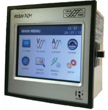 Nätverksanalysator/Energimätare 96x96 mm TRMS, touchskärm