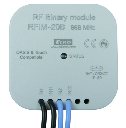 RFIM-20B, sändare, 2 potentialfria  ingångar, batteridriven 3 V