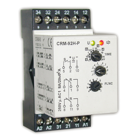 Tidrelä CRM-92H-P multifunktion, plug-in, 12-240VAC/DC