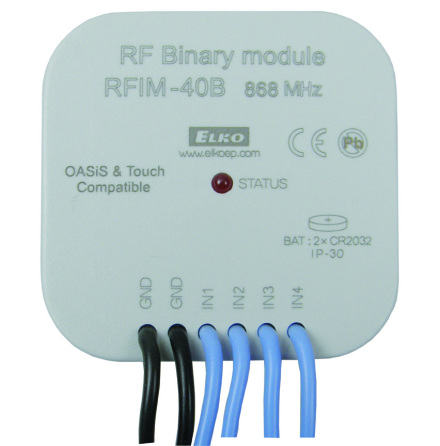 RFIM-40B, sändare, 4 potentialfria ingångar, batteridriven 3+V